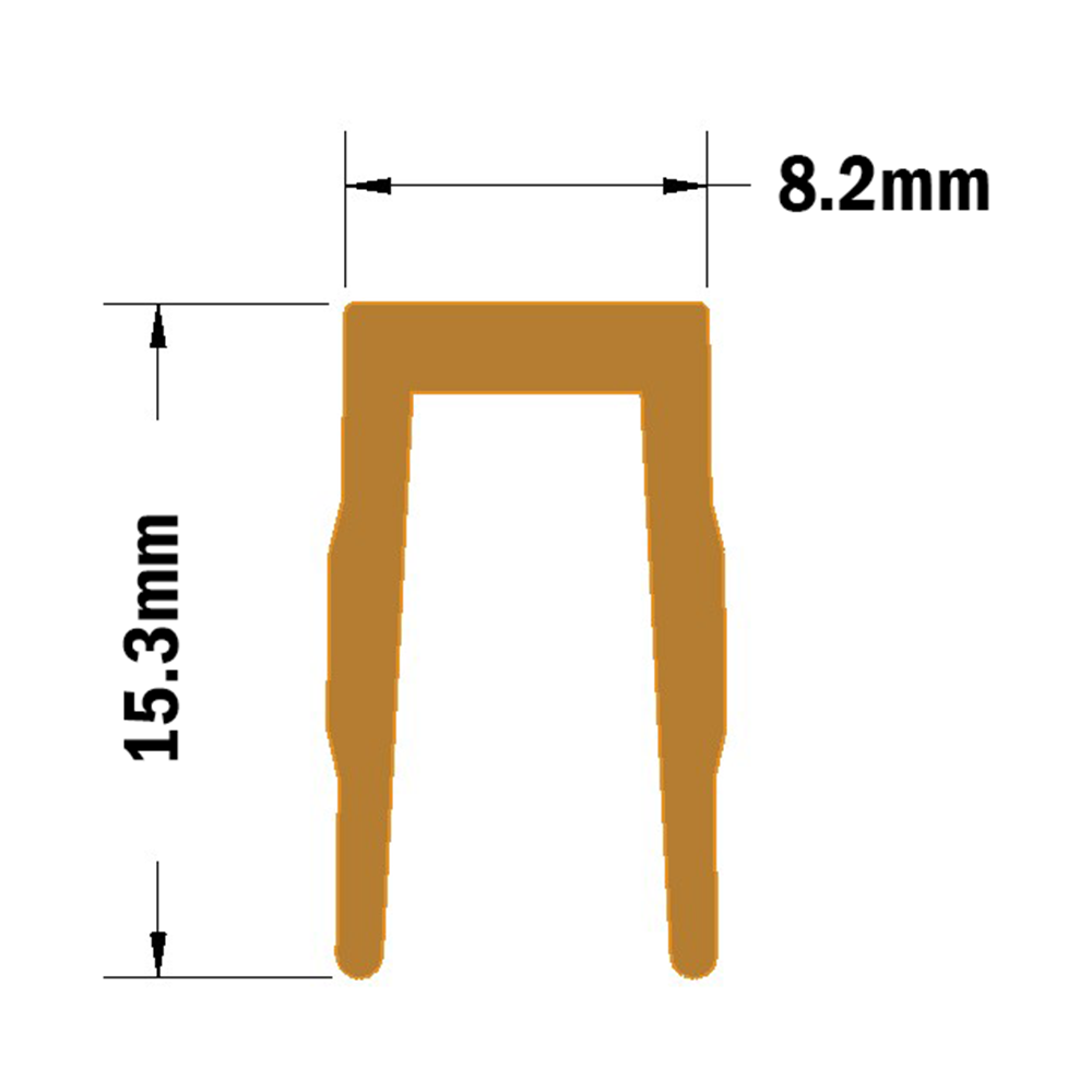 61-010-3 MODULAR SOLUTIONS PVC COVER PROFILE<br>ORANGE, 2M
